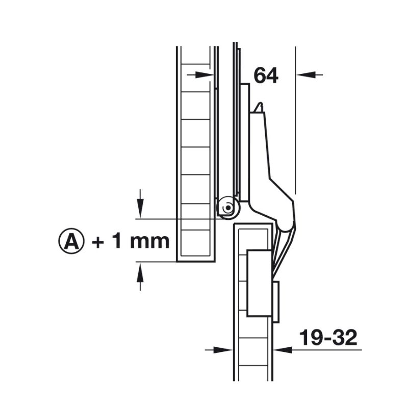 Kích thước phụ kiện bản lề tủ Hafele 408.24.002 Kích thước phụ kiện bản lề tủ Hafele 408.24.002