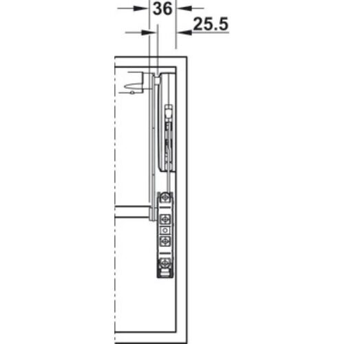 Kích thước phụ kiện tay nâng Hafele 372.33.632