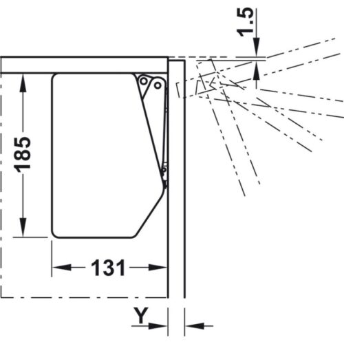 Lắp đặt tay nâng Hafele 372.91.410