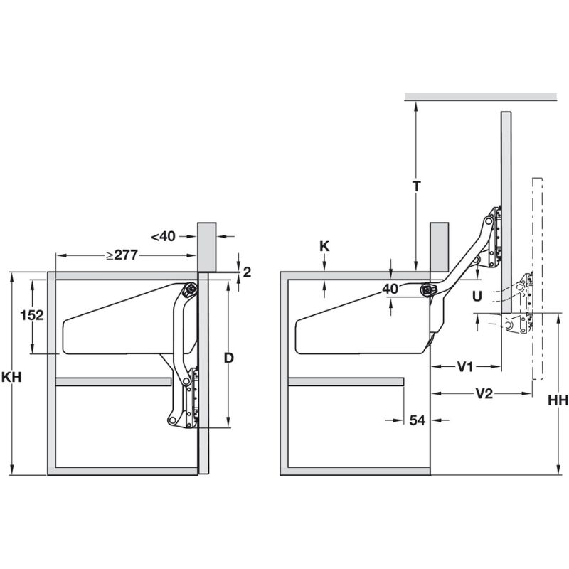 Lắp đặt tay nâng Hafele 372.33.621 Lắp đặt tay nâng Hafele 372.33.621
