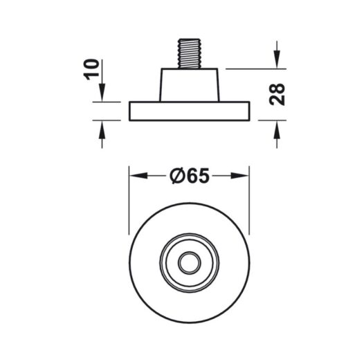Kích thước bas gắn tường Hafele 988.98.000
