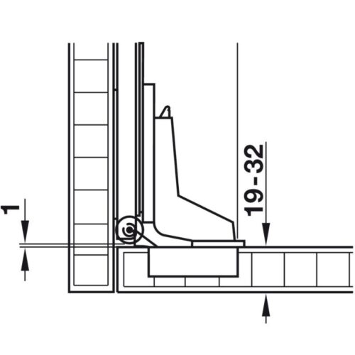 Phụ kiện bản lề tủ Hafele 408.24.002 4 Xe phụ kiện bản lề tủ Hafele 408.24.002